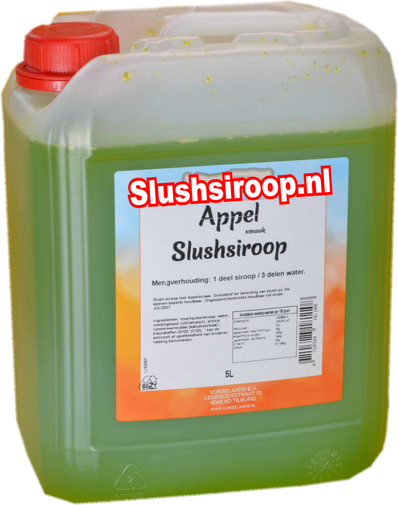 Tankje appel slush siroop - slushsiroop.nl in tank - tankje