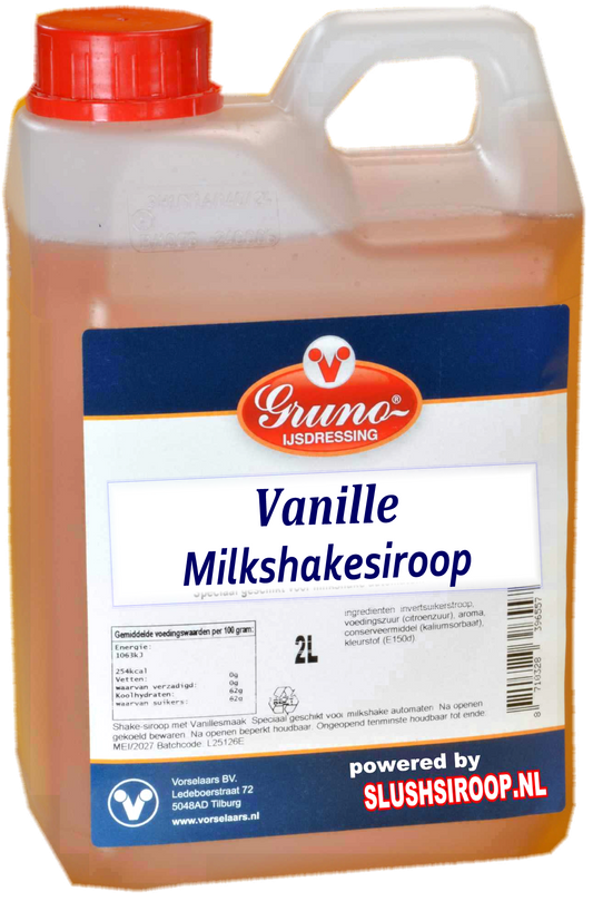 N- GRUNO - MilaNNE Milkshakesiroop VANILLE smaak, tank a, 2 liter