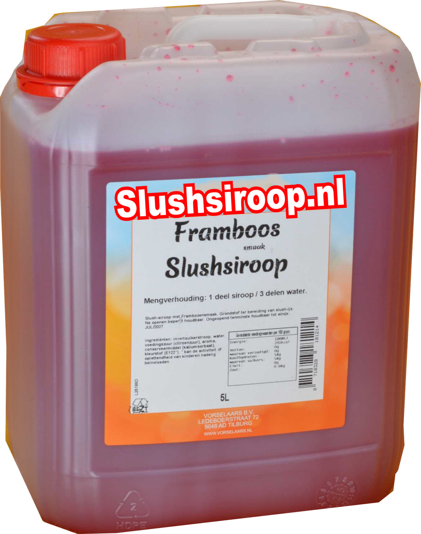 Frambozen slush siroop - slushsiroop.nl