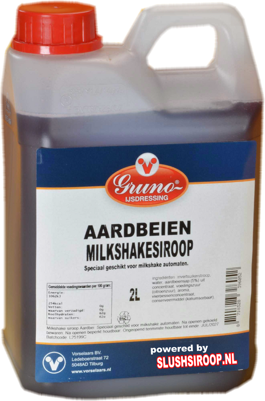 MilaNNE milkshake siroop aardbeien slushsiroop.nl tankje 2 liter