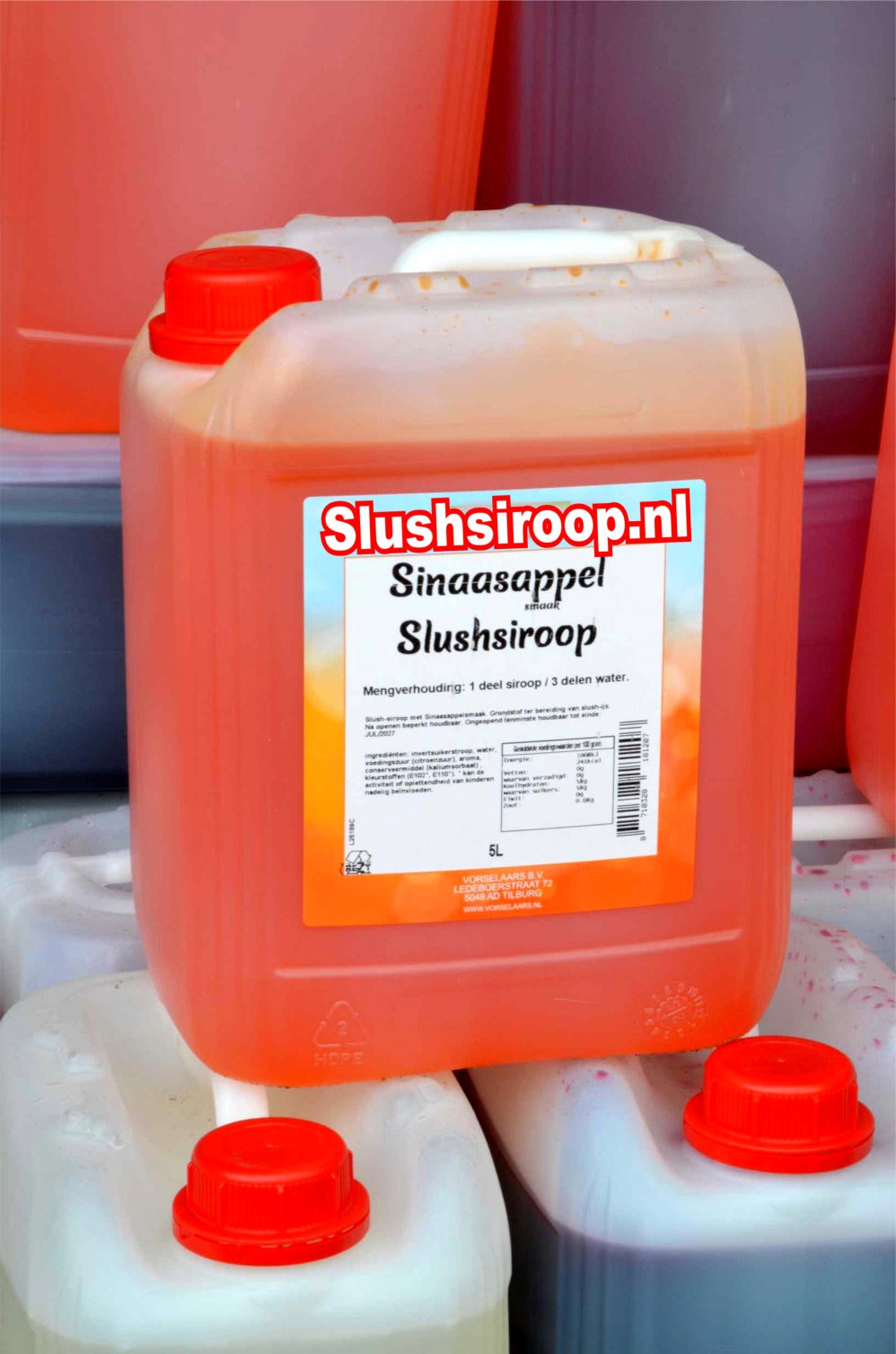 Sinaasappel slush siroop - slushsiroop.nl - tankje 5 liter