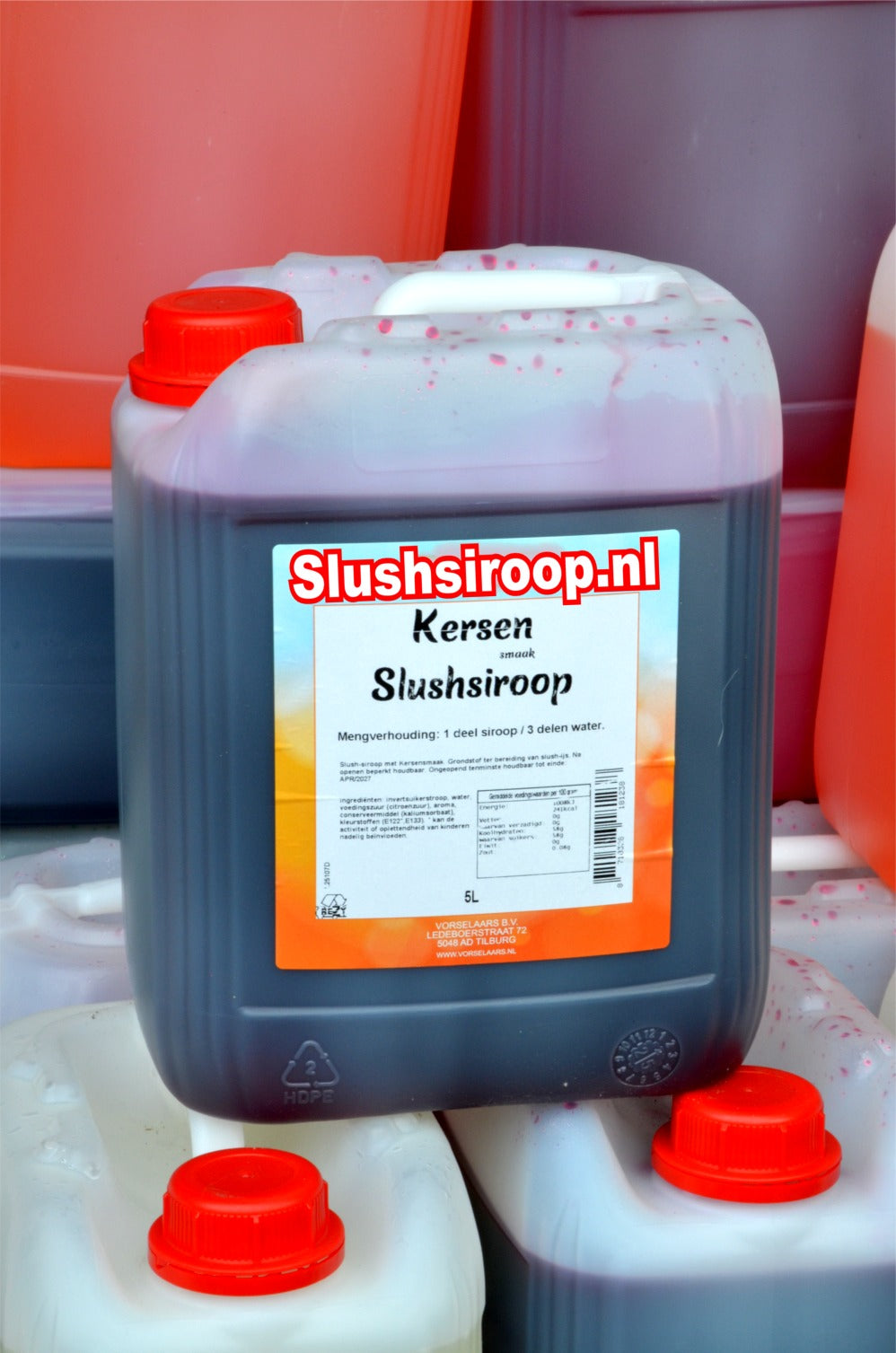 Tankje Kersen slush siroop - slushsiroop.nl 5 liter 