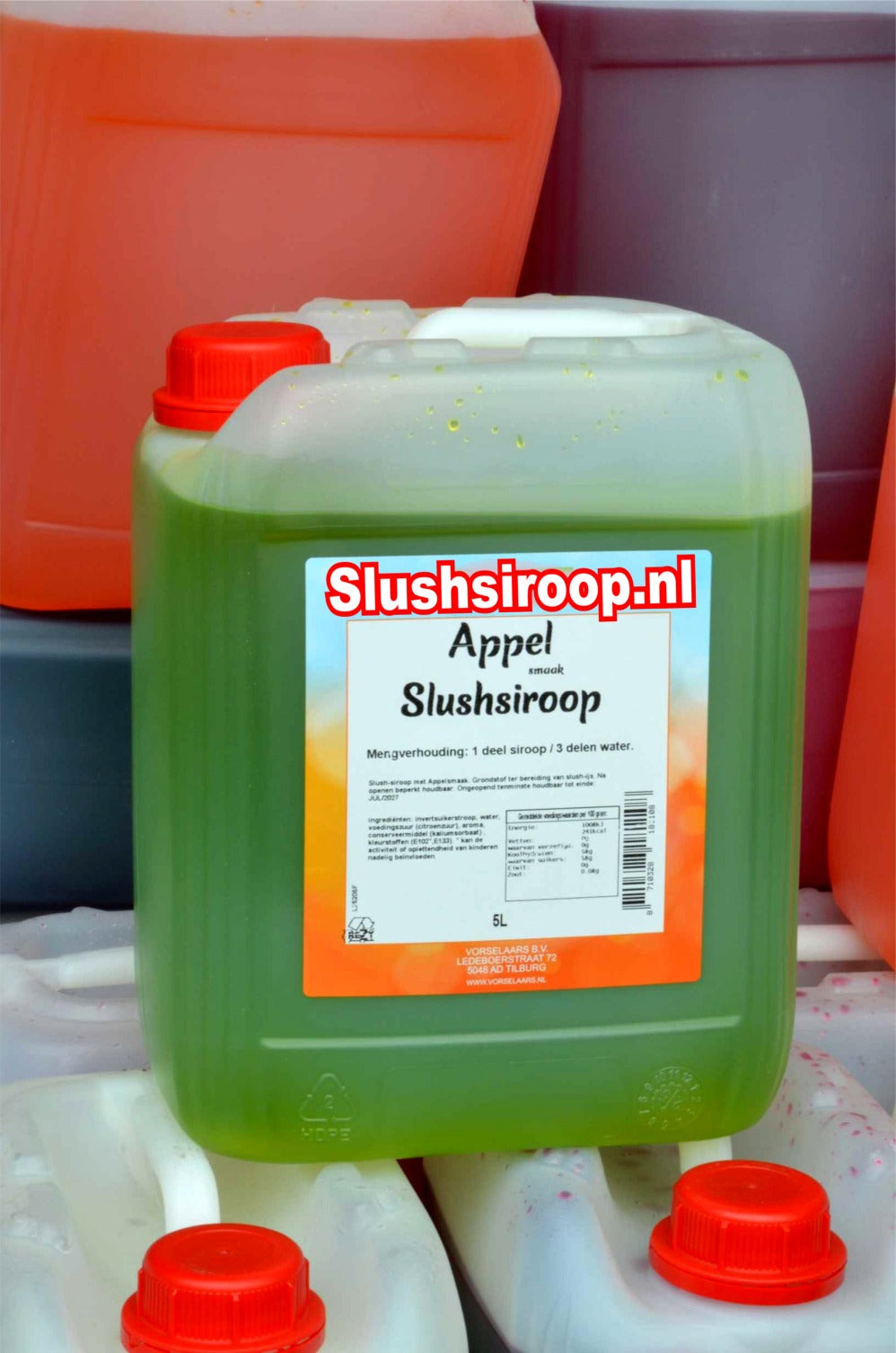  Tankje appel slush siroop - slushsiroop.nl in tank - tankje 5 liter