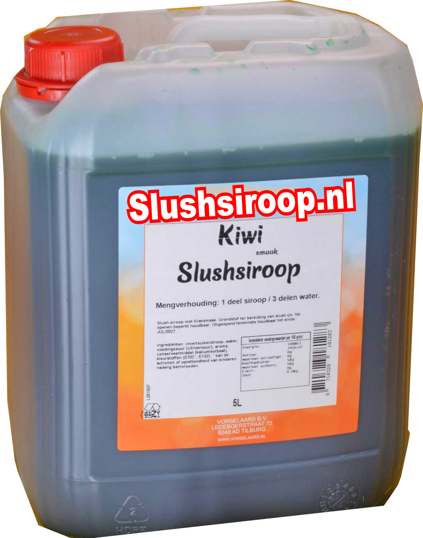 Tankje kiwi slush siroop - slushsiroop.nl 5 liter tank