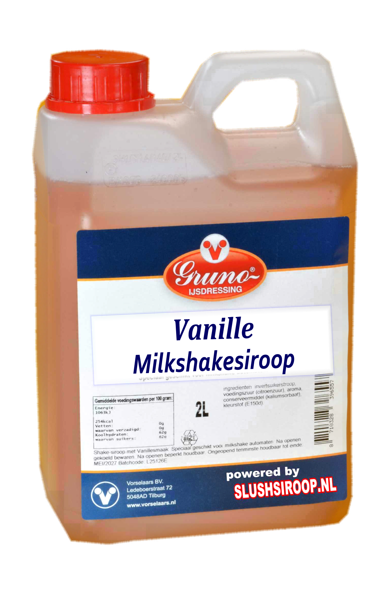 GRUNO - MilaNNE Milkshake syrup VANILLA flavor, tank a, 2 liters  -  www.slushsiroop.nl