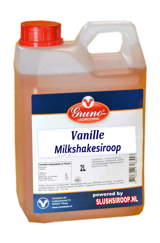 N- GRUNO - MilaNNE Milkshakesiroop VANILLE  smaak, tank a, 2 liter