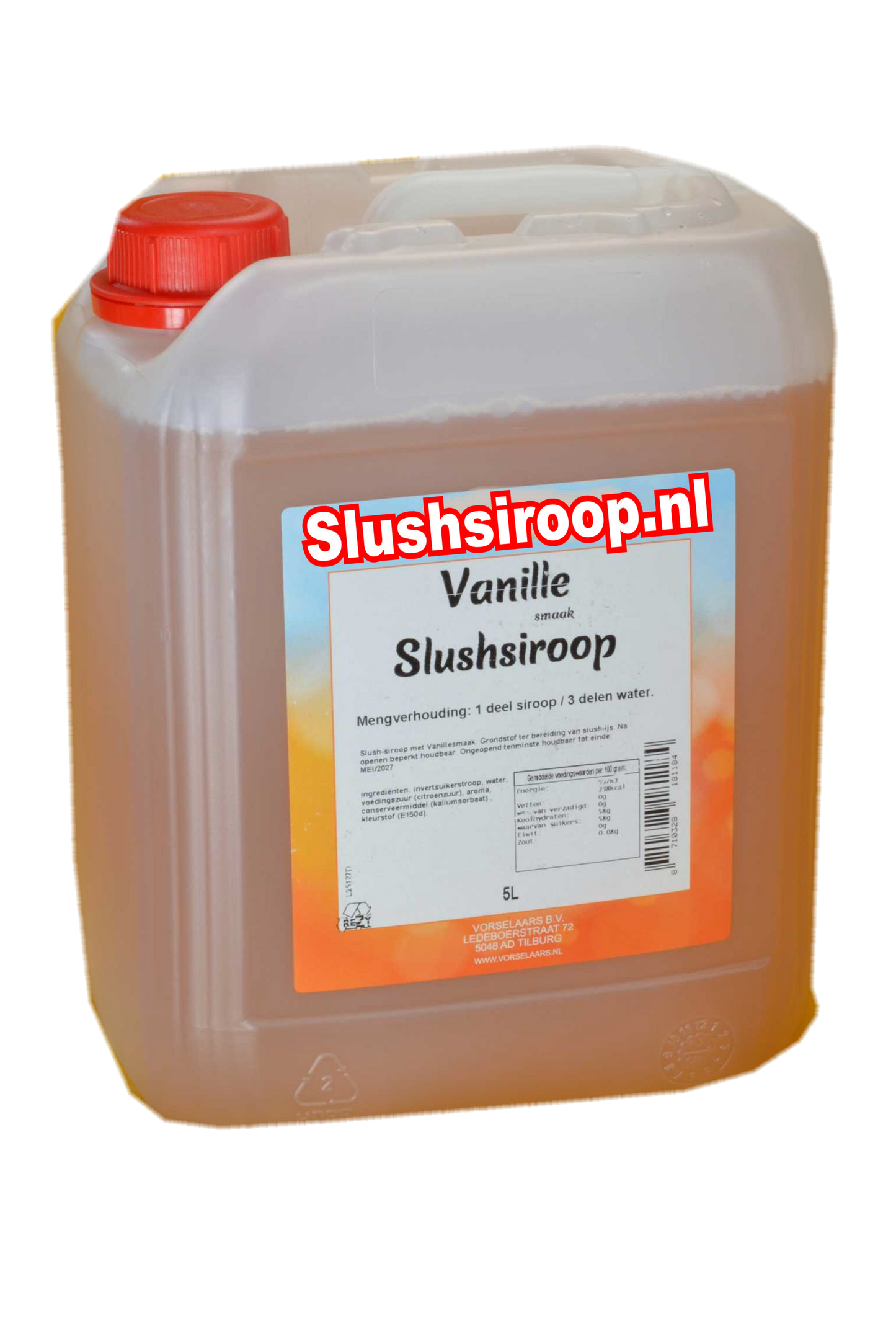Vanille slush siroop - slushsiroop.nl - tankje 5 liter