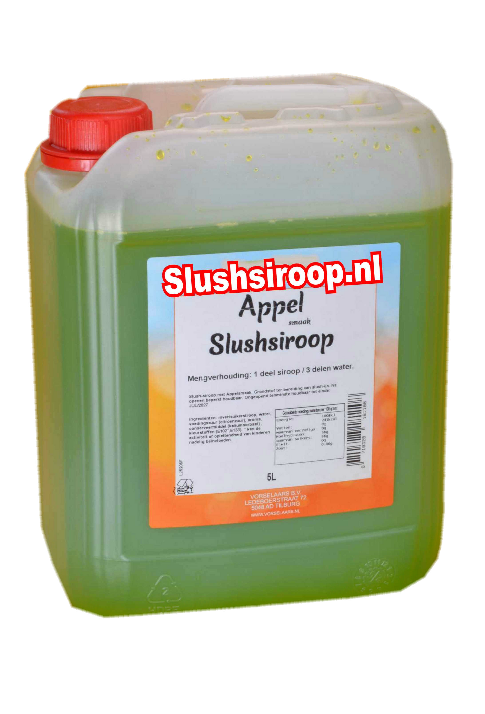 appel slush siroop - slushsiroop.nl in tank - tankje 5 liter