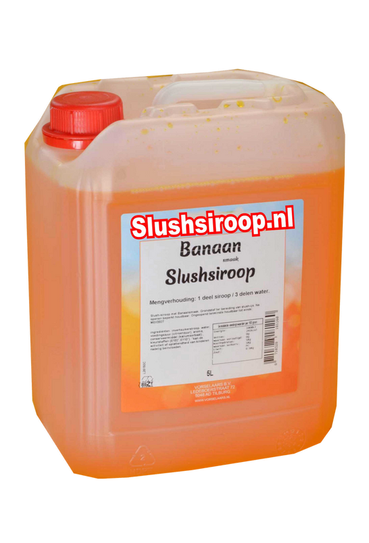banaan slush siroop - slushsiroop.nl in tank