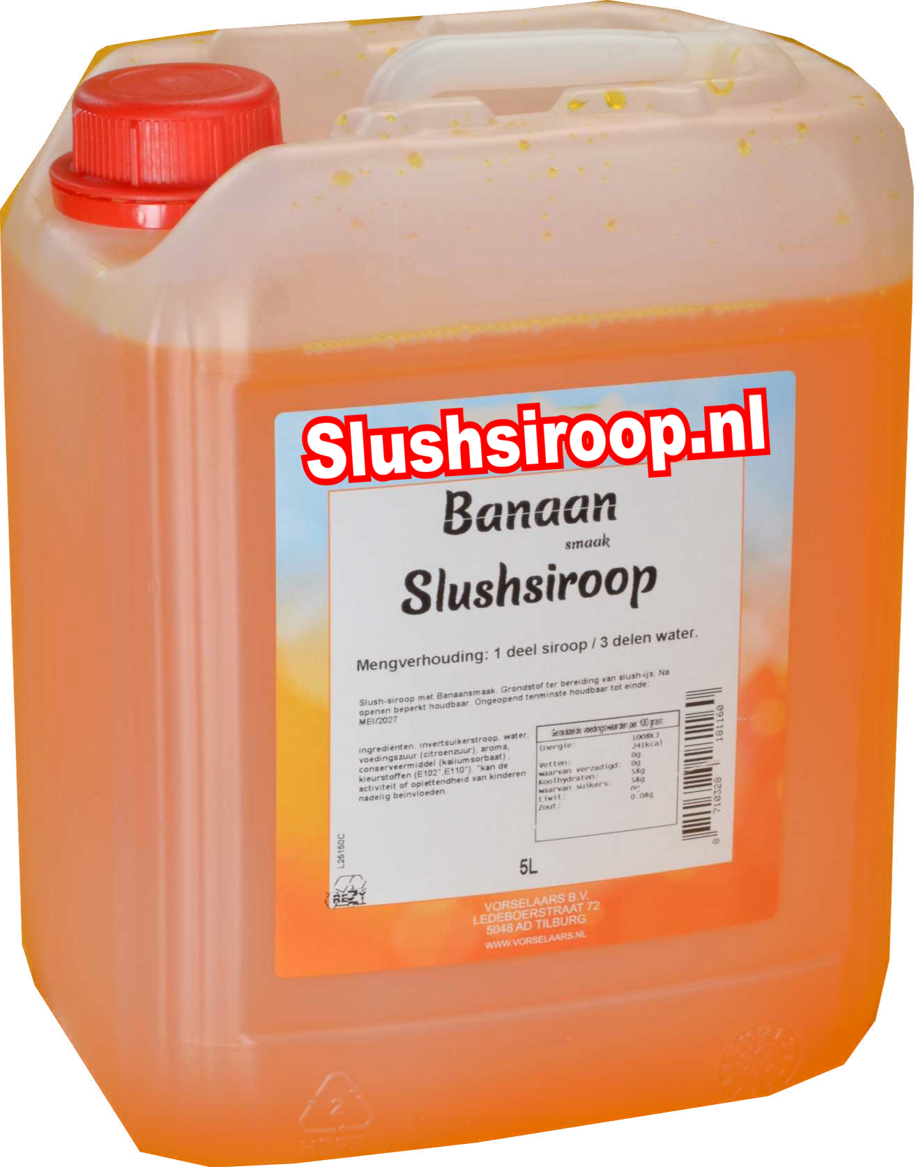 banaan slush siroop - slushsiroop.nl in tank - tankje
