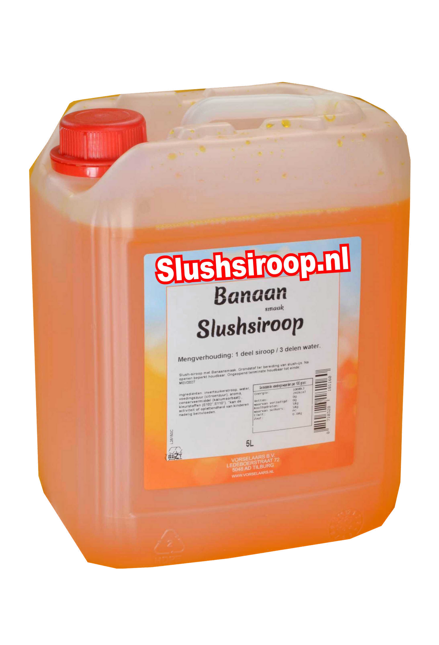 banaan slush siroop - slushsiroop.nl in tank