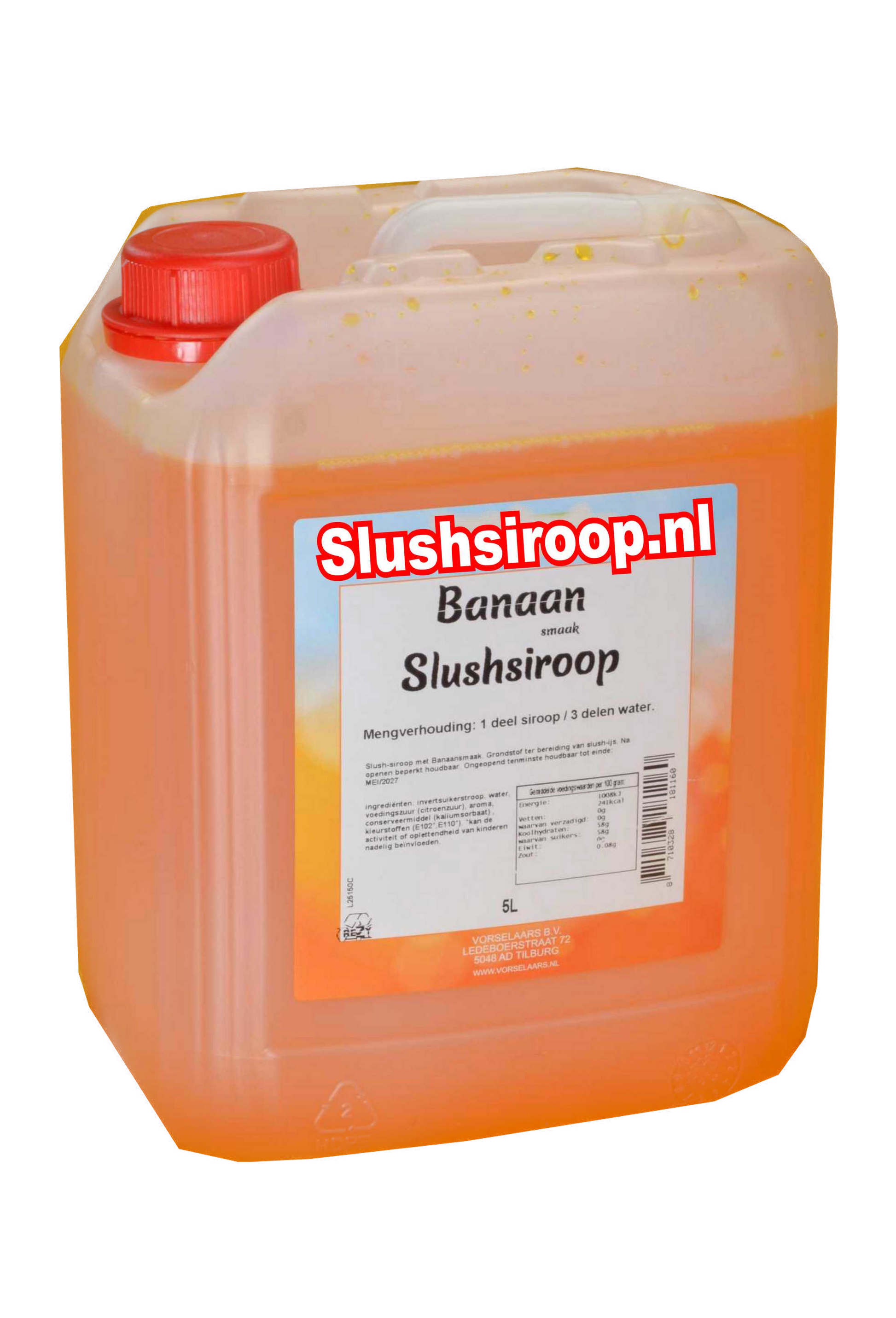 banaan slush siroop - slushsiroop.nl in tank