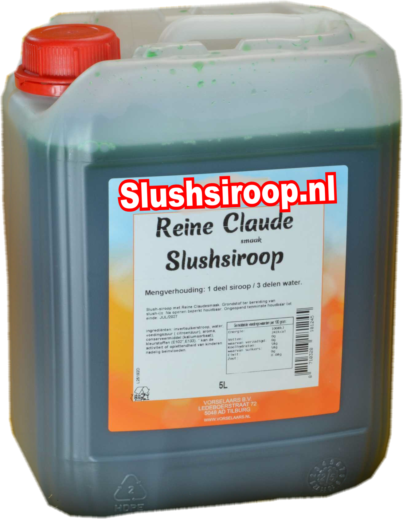 reine claude slush siroop - slushsiroop.nl 5 liter 